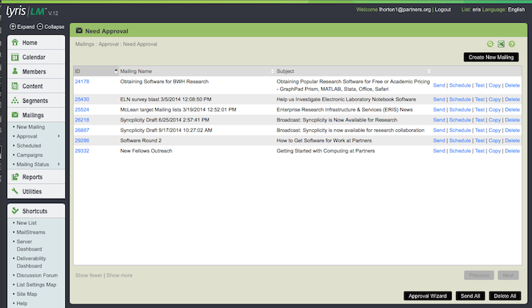 Need Approval Menu