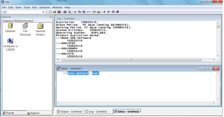 SAS Expiration Screenshot